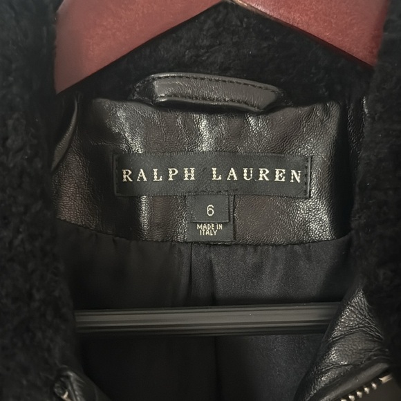 Like new BLACK LABEL Ralph Lauren Black Motorcycle Jacket lamb leather size 6 - Picture 2 of 6
